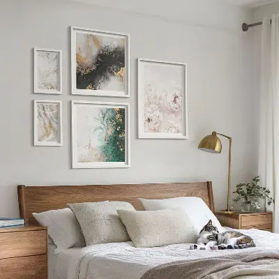 Floral accents abstract elegance wall art set of 5 pieces