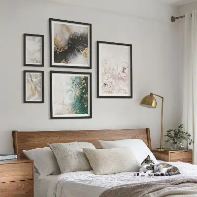 Floral accents abstract elegance wall art set of 5 pieces