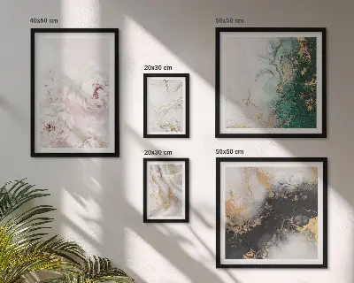 Set of 5 wall art pieces Floral accents abstract elegance