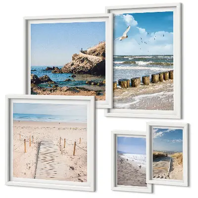 Set of 5 wall art pieces Seaside beach landscapes
