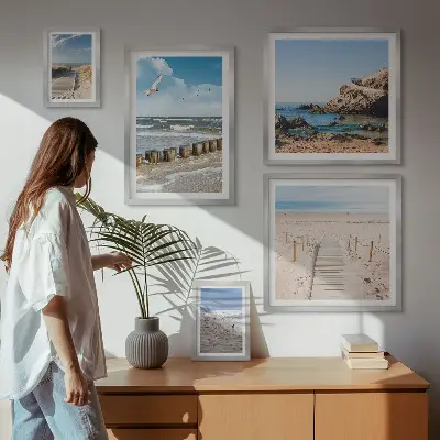 Seaside beach landscape wall art set of 5 pieces