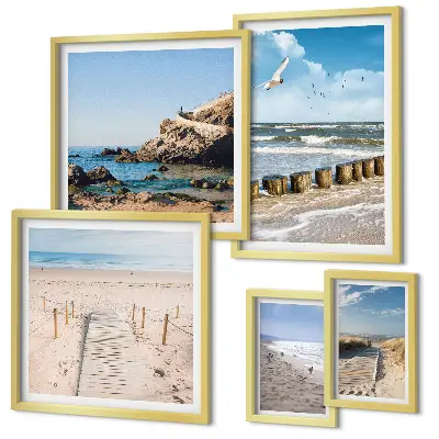 Seaside beach landscape wall art set of 5 pieces