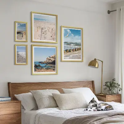 Set of 5 wall art pieces Seaside beach landscapes