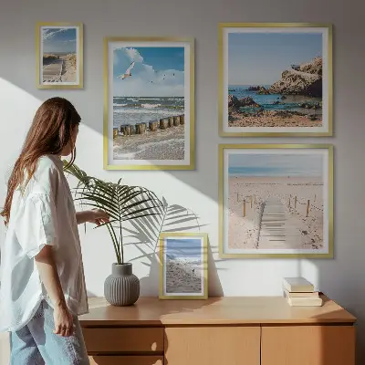 Set of 5 wall art pieces Seaside beach landscapes