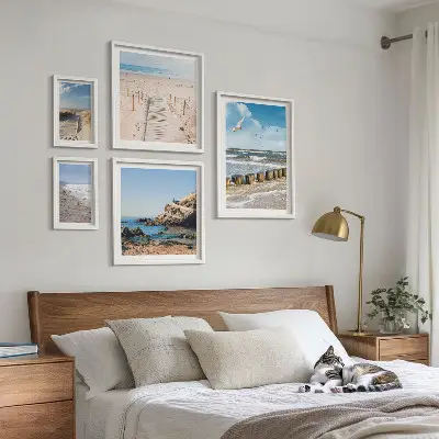 Set of 5 wall art pieces Seaside beach landscapes