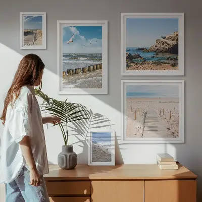 Set of 5 wall art pieces Seaside beach landscapes
