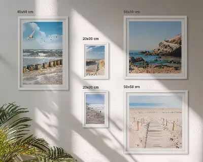 Seaside beach landscape wall art set of 5 pieces