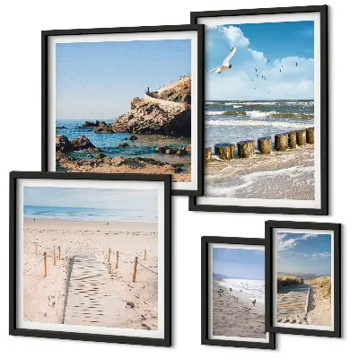 Seaside beach landscape wall art set of 5 pieces