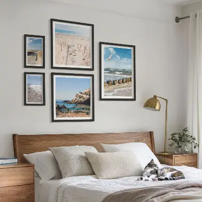 Set of 5 wall art pieces Seaside beach landscapes