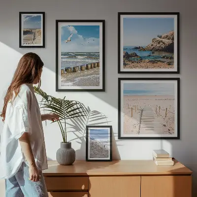 Set of 5 wall art pieces Seaside beach landscapes