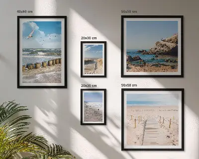 Seaside beach landscape wall art set of 5 pieces
