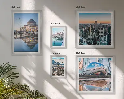 Framed photo set Urban landscapes architecture nature