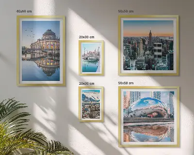 Framed photo set Urban landscapes architecture nature