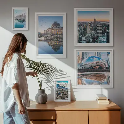 Framed photo set Urban landscapes architecture nature