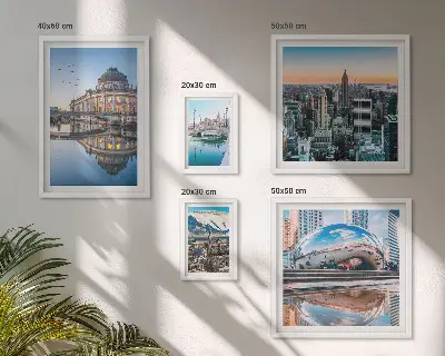 Framed photo set Urban landscapes architecture nature