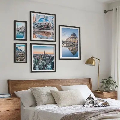 Framed photo set Urban landscapes architecture nature
