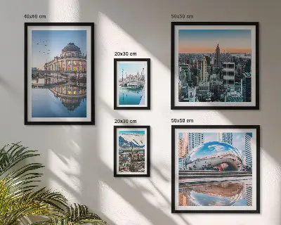 Framed photo set Urban landscapes architecture nature