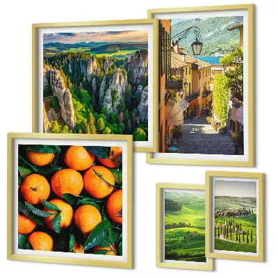 Set of 5 wall art pieces Charming rural landscapes