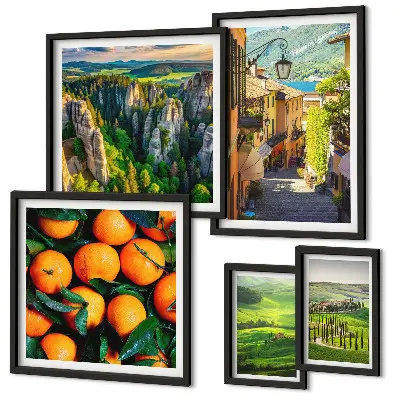 Set of 5 wall art pieces Charming rural landscapes