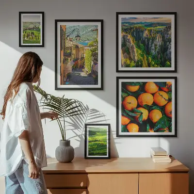 Set of 5 wall art pieces Charming rural landscapes