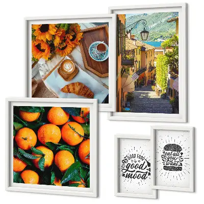 Framed photo set Cafe views of the streets