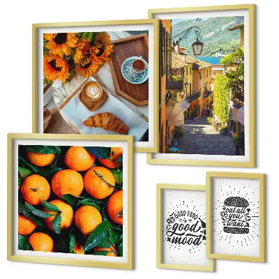 Framed photo set Cafe views of the streets