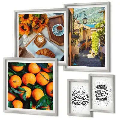 Framed photo set Cafe views of the streets