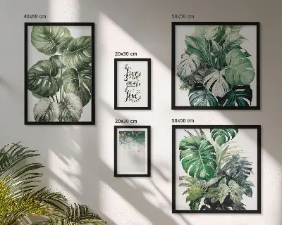 Gallery wall Plant motifs quotes abstraction