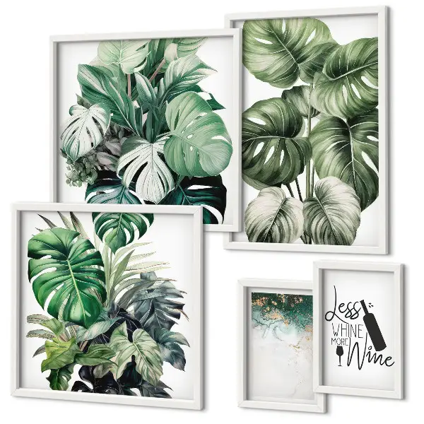 Framed photo set Abstract plant quotes