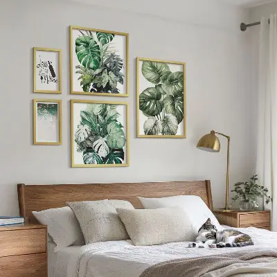 Framed photo set Abstract plant quotes