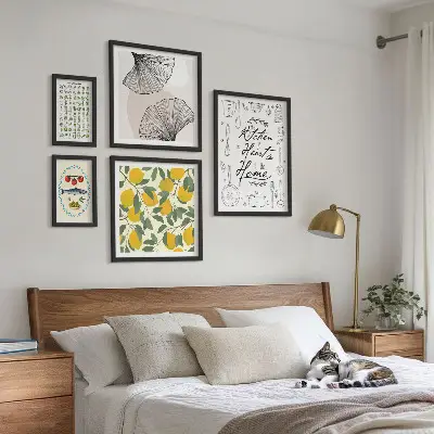 Set of 5 wall art pieces Stylish kitchen inspirations
