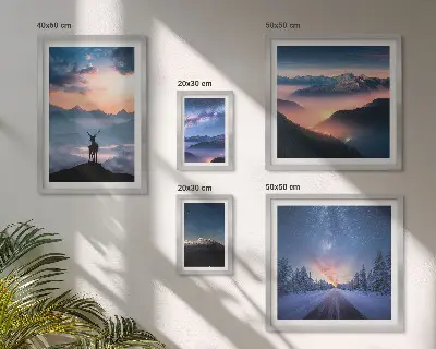 Gallery wall Mountain landscapes at night