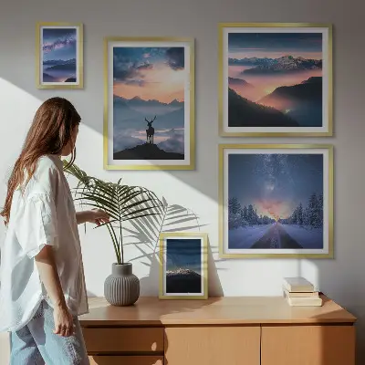 Gallery wall Mountain landscapes at night