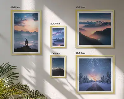 Gallery wall Mountain landscapes at night