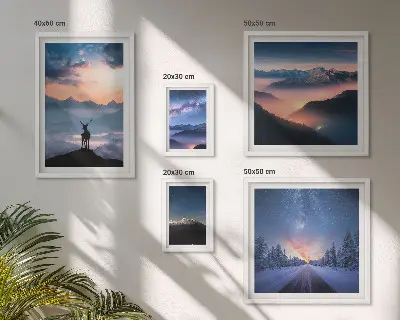 Gallery wall Mountain landscapes at night