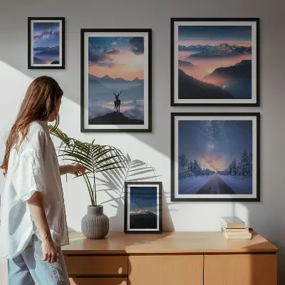 Gallery wall Mountain landscapes at night