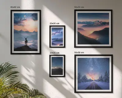 Gallery wall Mountain landscapes at night