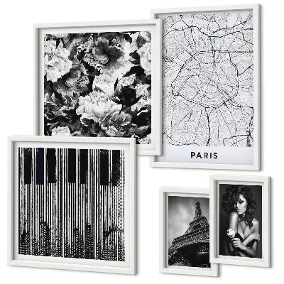 Gallery wall Parisian style elegant architecture