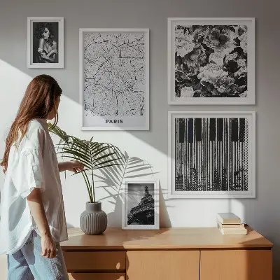 Gallery wall Parisian style elegant architecture