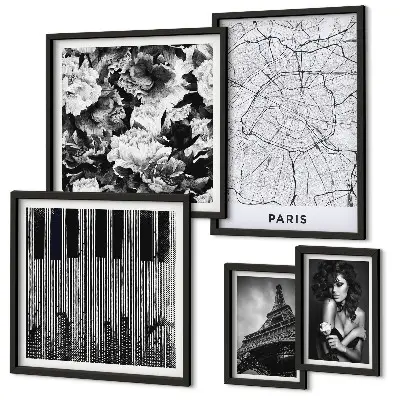 Gallery wall Parisian style elegant architecture