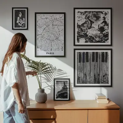 Gallery wall Parisian style elegant architecture