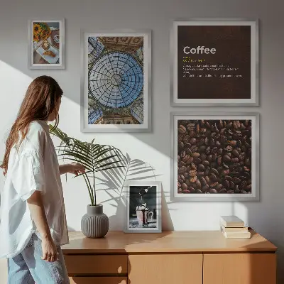 Set of 5 wall art pieces Coffee sweets rustic style