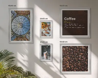 Set of 5 wall art pieces Coffee sweets rustic style