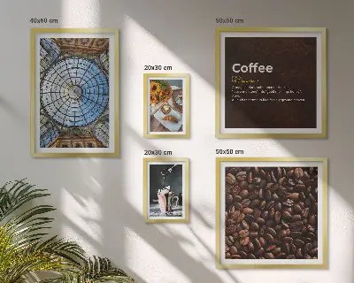 Set of 5 wall art pieces rustic coffee and sweets theme