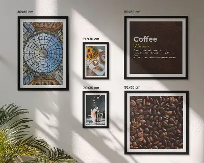 Set of 5 wall art pieces Coffee sweets rustic style