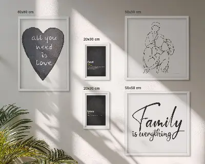 Gallery wall Family values, love, closeness