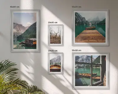 Mountain landscapes with lakes wall art set of 5 pieces