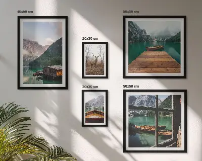 Mountain landscapes with lakes wall art set of 5 pieces