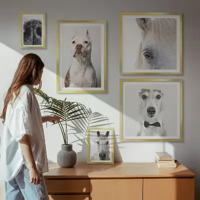 Framed photo set Modern animal portraits