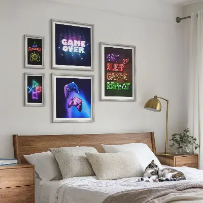 Gallery wall Neon computer game themes